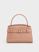 Charles & Ke*th - Aubrielle Croc-Effect Top Handle Bag - Blush